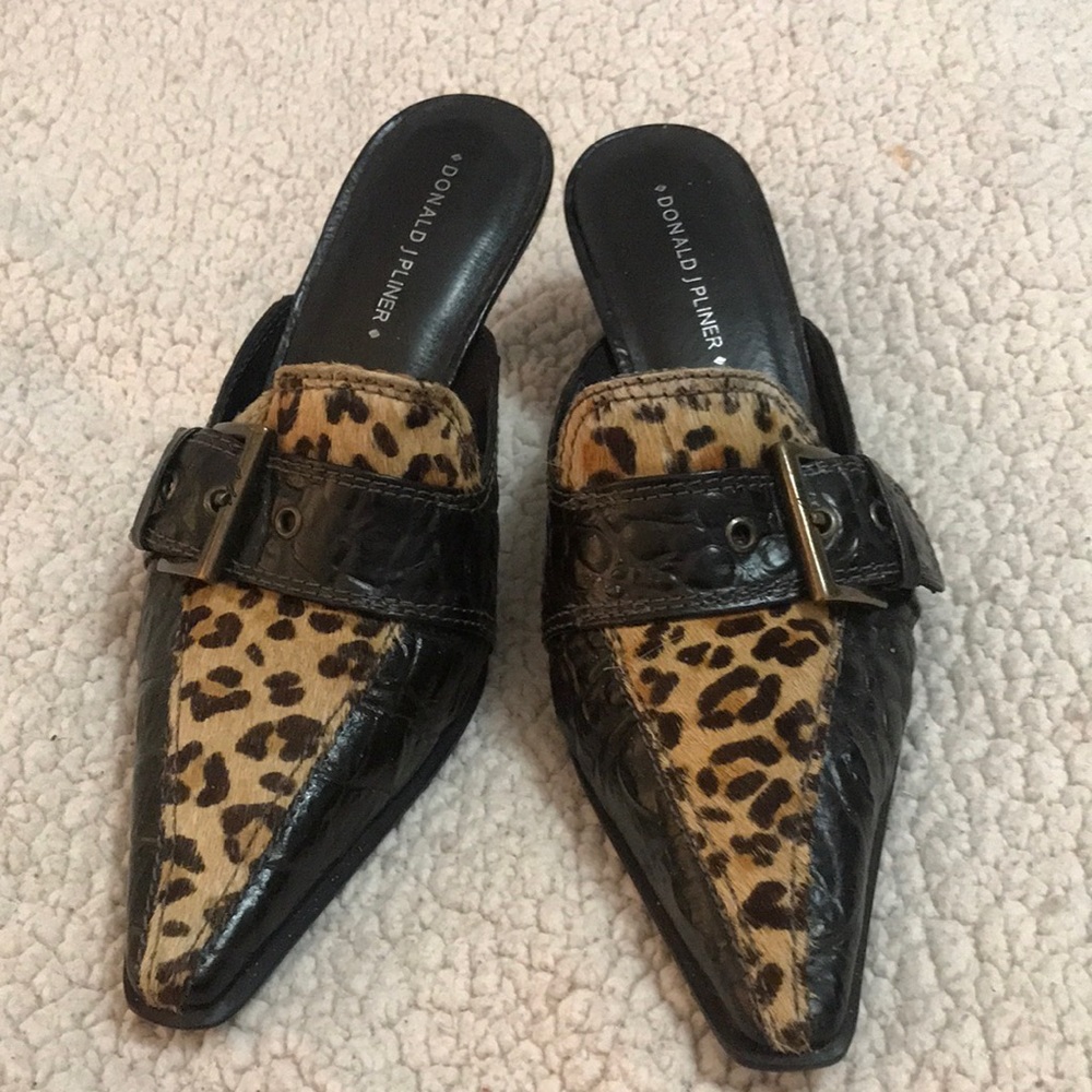 Donald J. Pliner Liat leather heeled mules